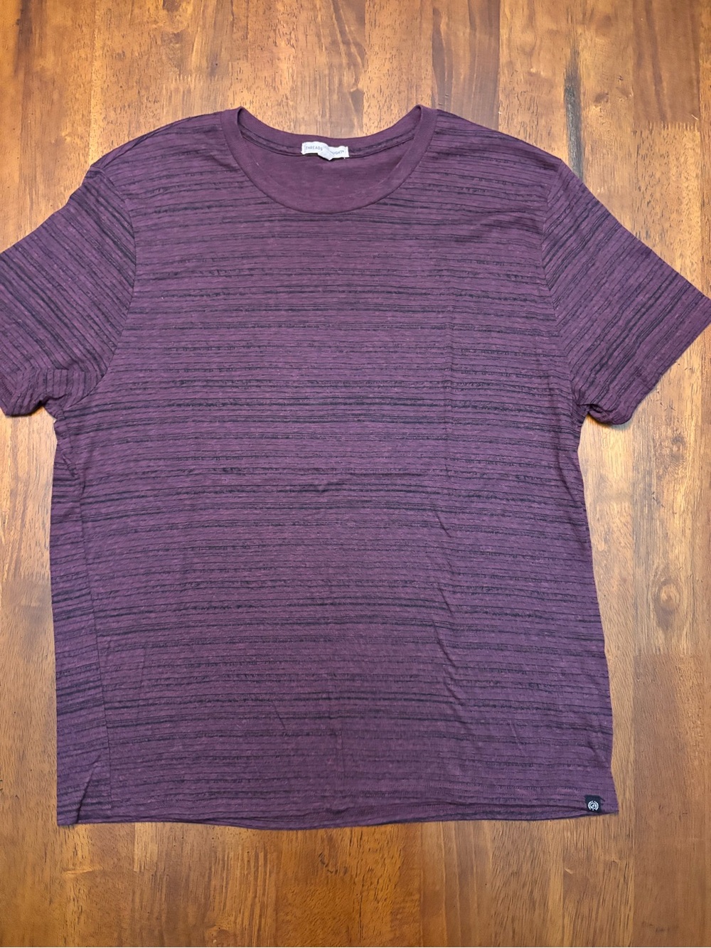 Threads 4 Thought Men's Heathered Plum Striped Short-Sleeve Tee